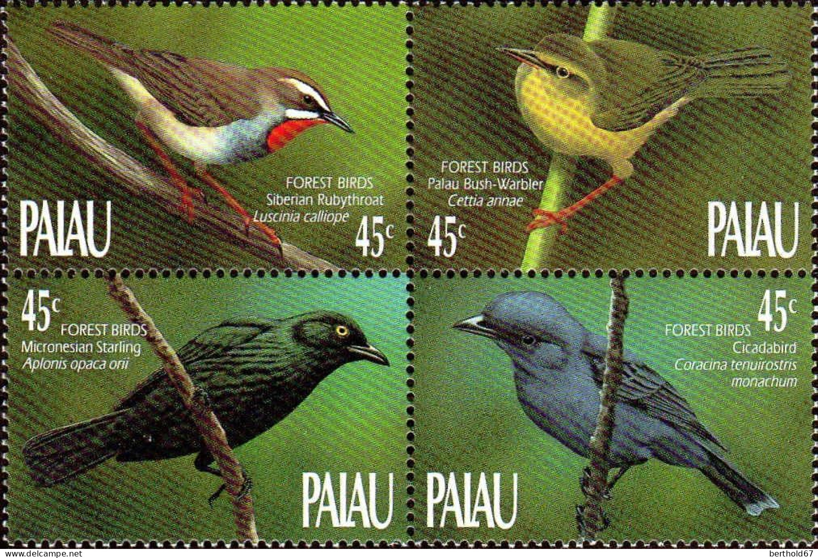 Palau Poste N** Yv: 307/310 Oiseaux De La Forêt - Palau