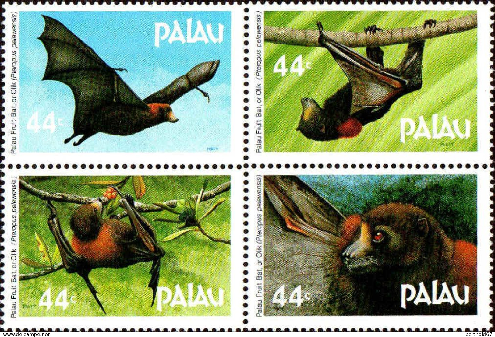 Palau Poste N** Yv: 154/157 La Chauve Souris - Palau