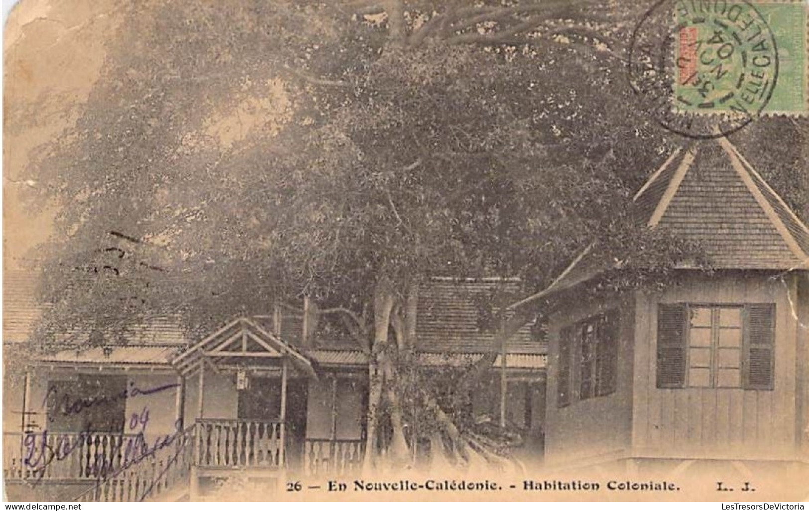 Nouvelle Calédonie - Habitation Coloniale  - Oblitéré 1904 - Carte Postale Ancienne - Neukaledonien