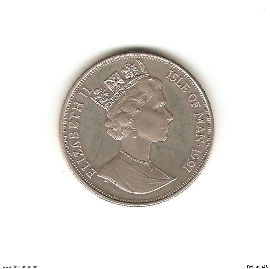512/ ILE DE MAN : Elizabeth II : 1 Crown 1991 (copper-nickel - 28.65 Grammes) 10ème Anniversaire De Mariage - Eiland Man