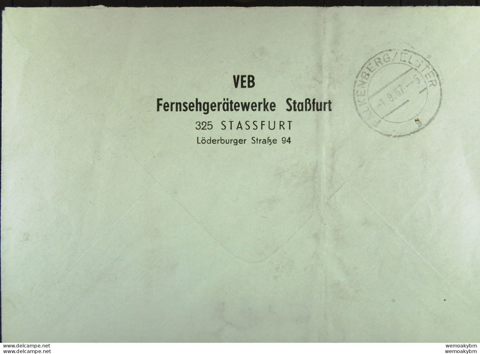 DDR: Brief Mit ZKD-Kasten-Stpl Und Roten Aufkleber "Aushändigung Als Gewöhnliche Postsendung" Aus Stassfurt Vom 31.8.67 - Central Mail Service