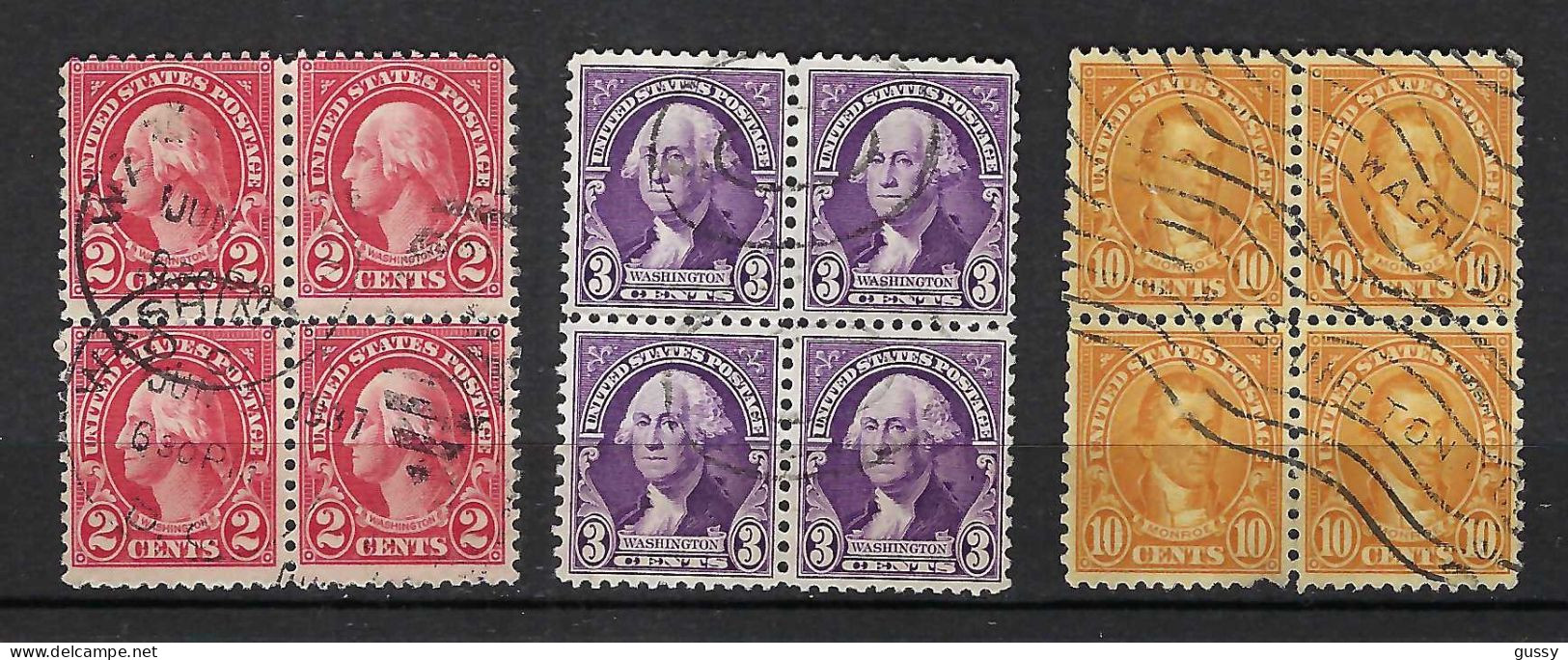 ETATS UNIS Ca.1922-32: Lot De Blocs De 4 Obl. - Used Stamps