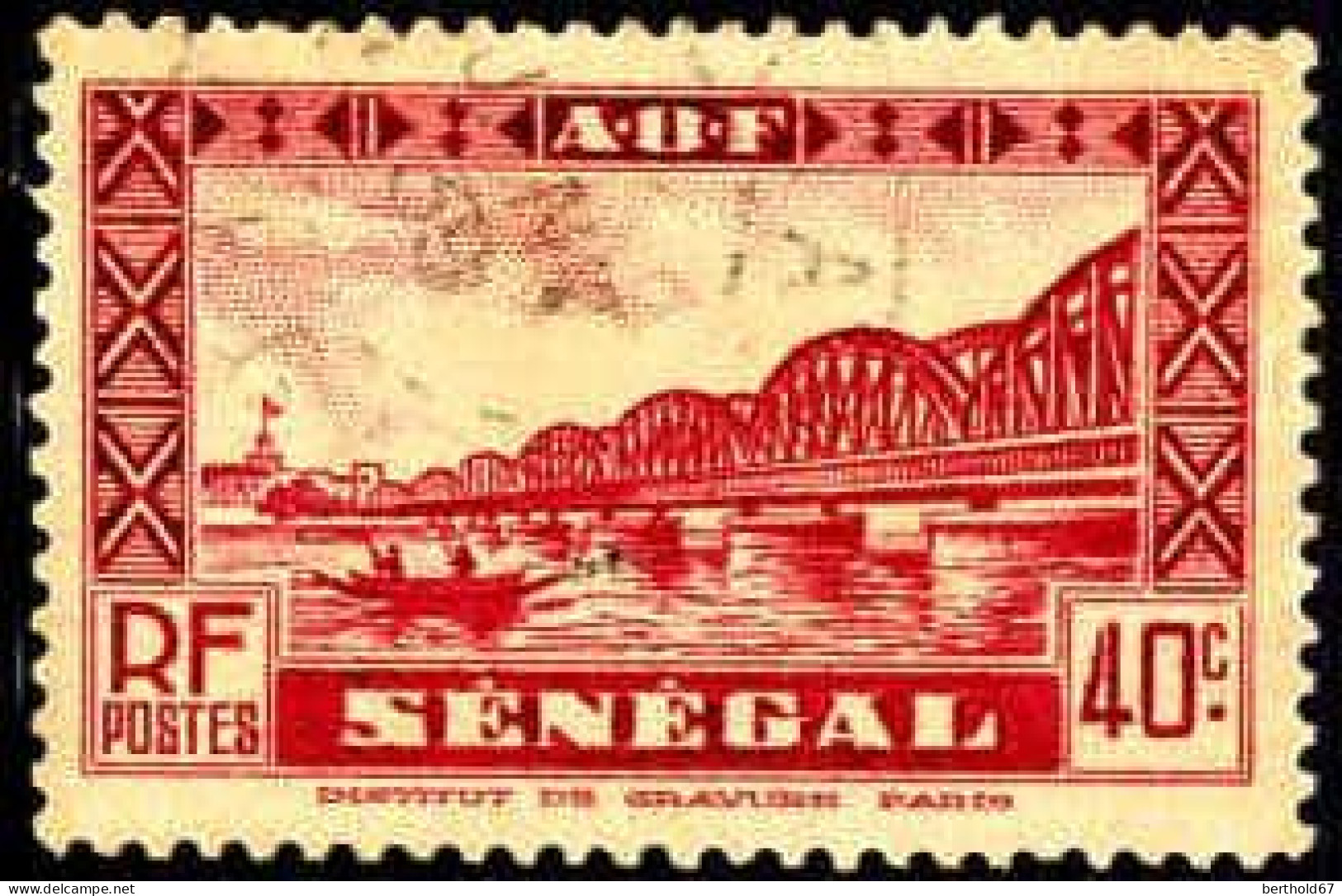 Sénégal Poste Obl Yv:123 Mi:128 Pont Faidherbe (cachet Rond) - Oblitérés