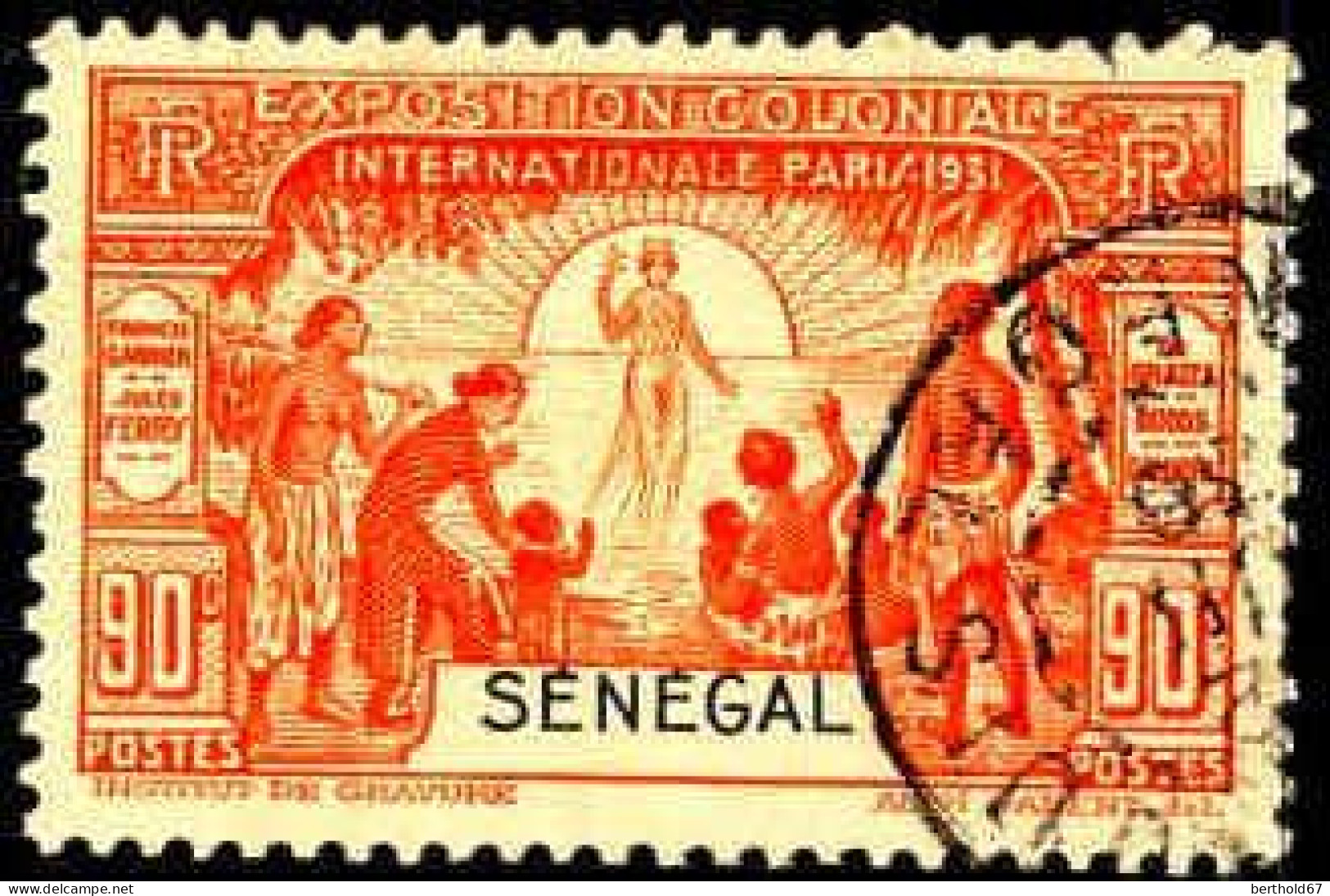 Sénégal Poste Obl Yv:112 Mi:116 Exposition Coloniale Paris (TB Cachet Rond) - Oblitérés