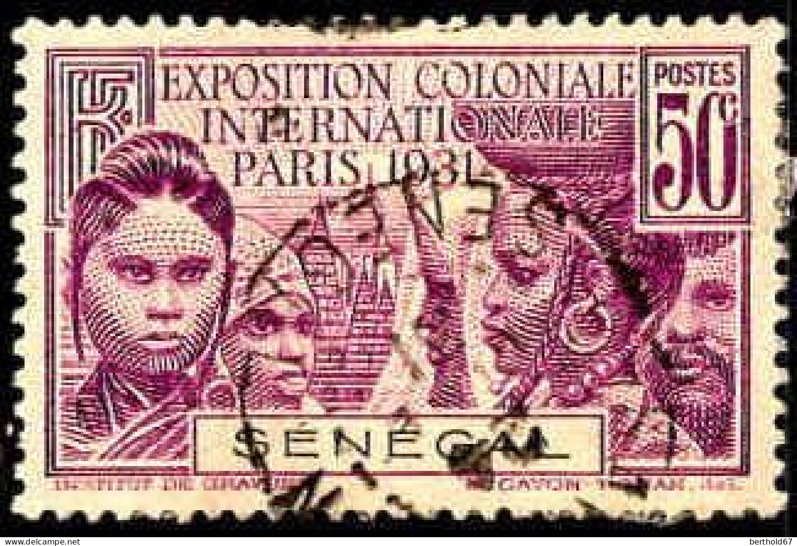 Sénégal Poste Obl Yv:111 Mi:115 Exposition Coloniale Femmes (TB Cachet Rond) - Oblitérés