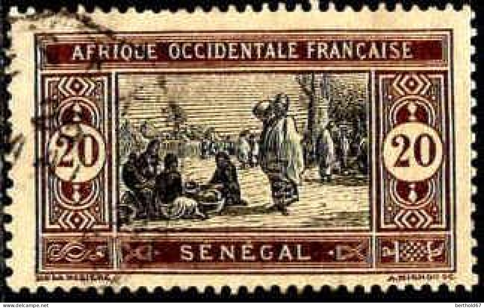 Sénégal Poste Obl Yv: 59 Mi:59 Marché Indigène (cachet Rond) - Usados