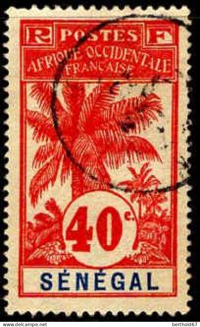 Sénégal Poste Obl Yv: 40 Mi:40 Palmiers (Beau Cachet Rond) Une Dent Un Peu Courte - Used Stamps