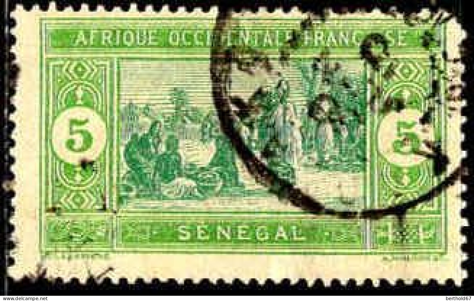 Sénégal Poste Obl Yv: 56 Mi:56 Marché Indigène Dents Courtes (cachet Rond) - Gebraucht