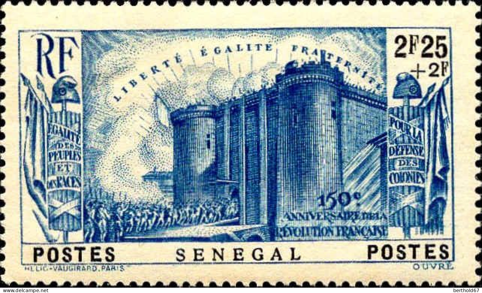 Sénégal Poste N* Yv:155/159 150.Anniversaire De La Révolution Française (Trace De Charnière) - Neufs
