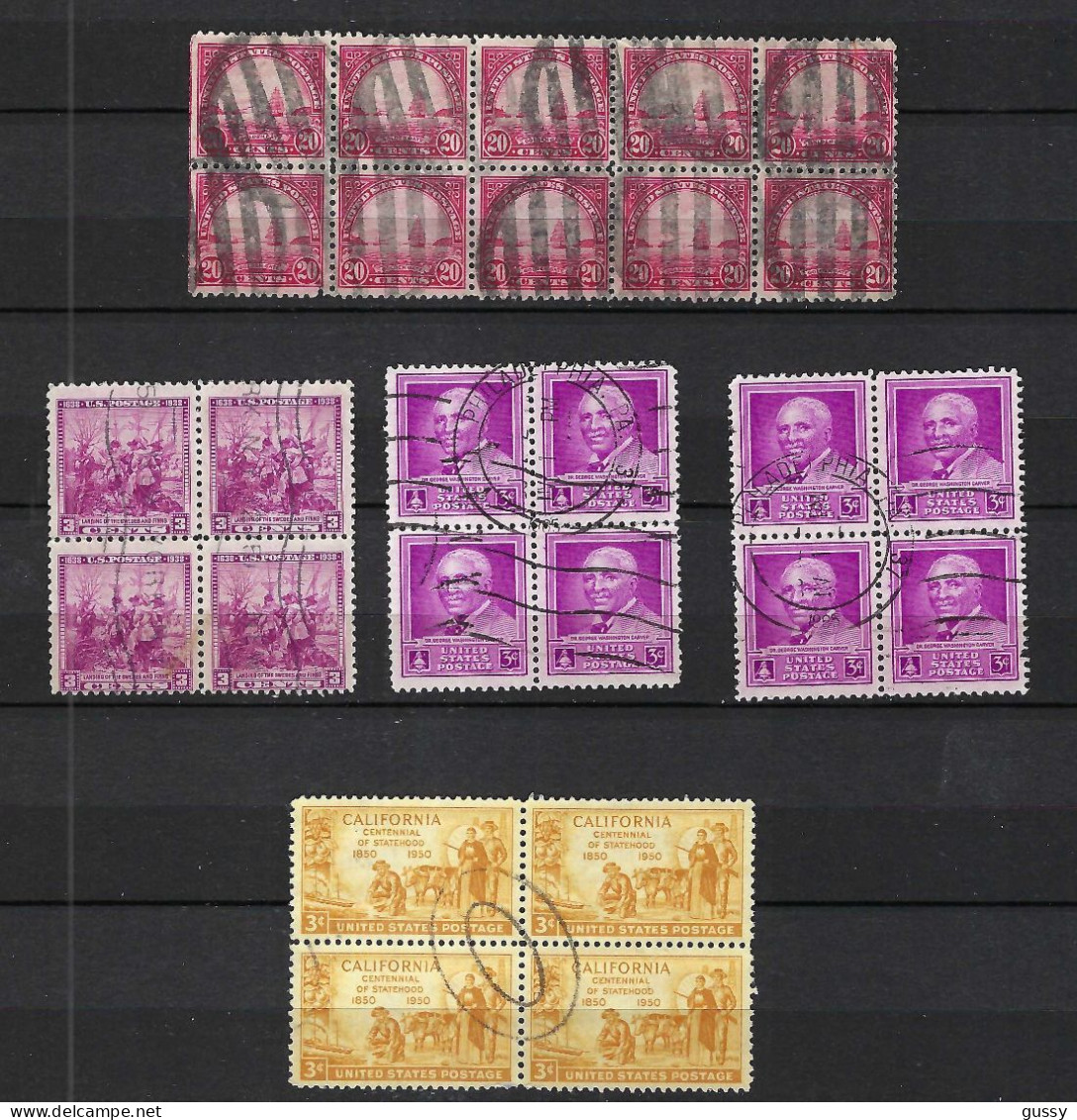 ETATS UNIS Ca.1922-50: Lot De Blocs Obl. - Used Stamps