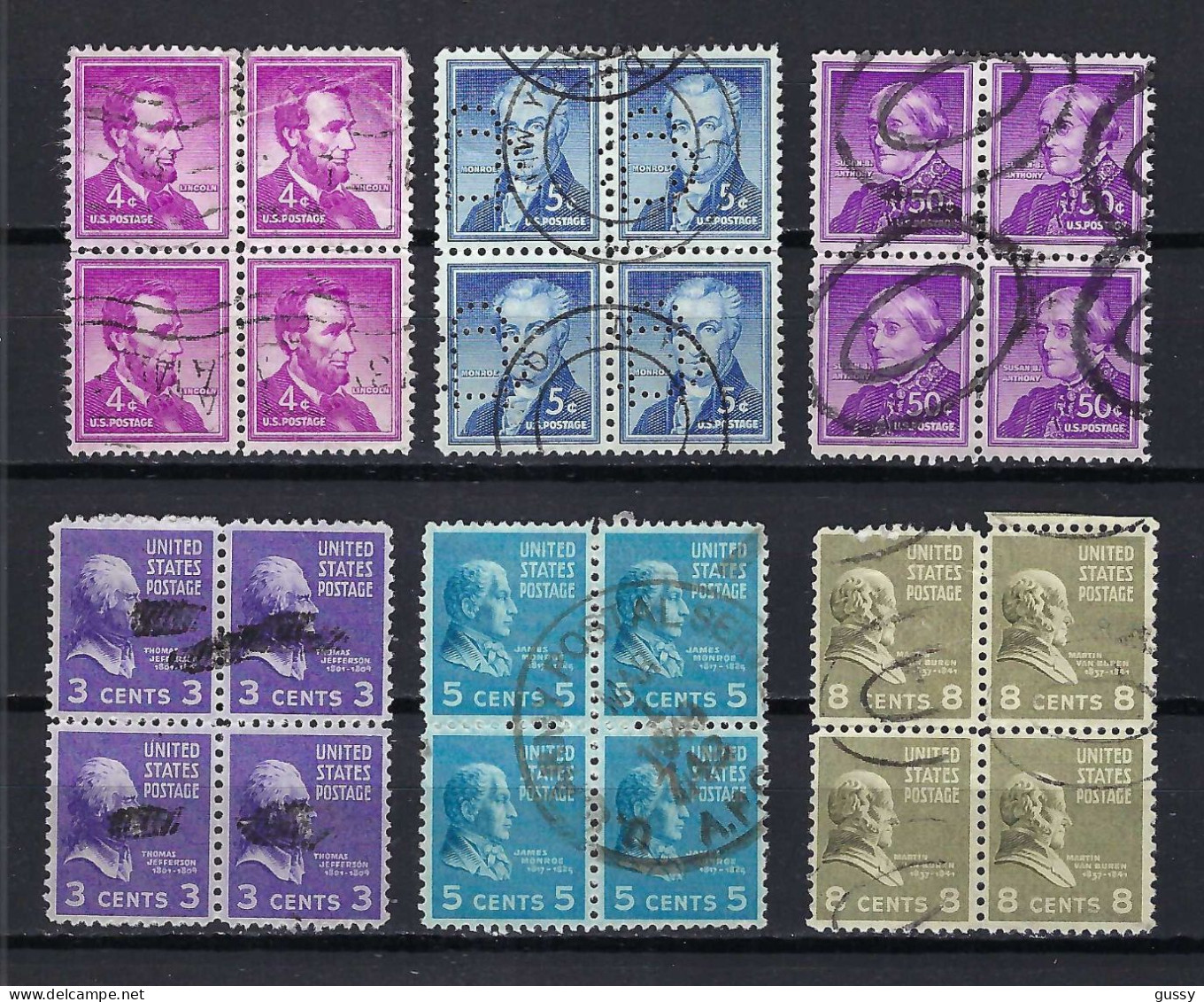 ETATS UNIS Ca.1938: Lot De Blocs Obl. - Used Stamps
