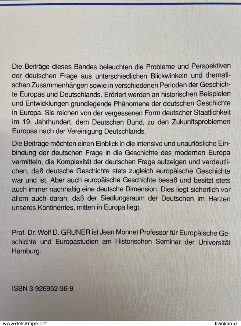 Deutschland Mitten In Europa : Aspekte Und Perspektiven Der Deutschen Frage In Geschichte Und Gegenwart. - 4. Neuzeit (1789-1914)
