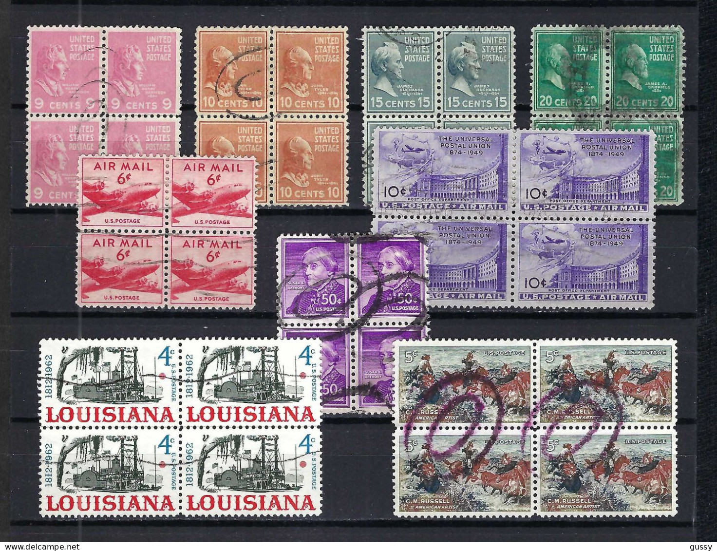 ETATS UNIS Ca.1938-60: Lot De Blocs Obl. - Used Stamps