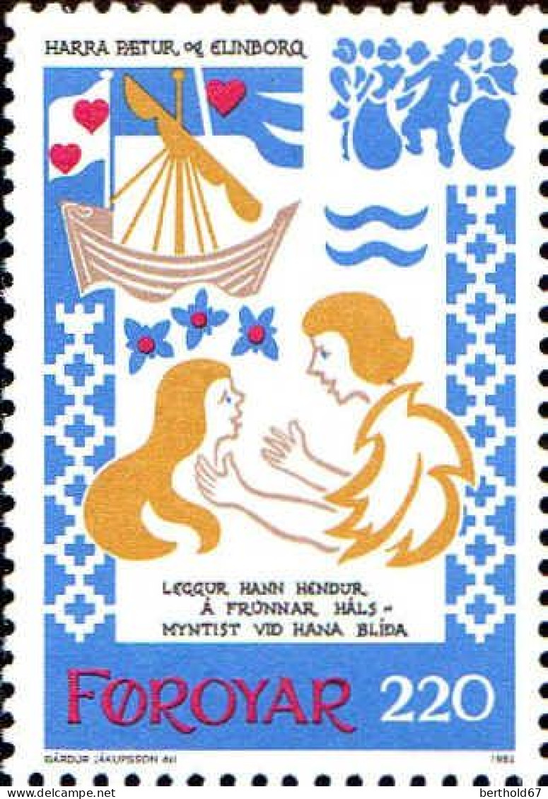 Feroe Poste N** Yv: 69 Mi:75 Harra Pætur Og Elinborg Ballade Médiévale - Isole Faroer