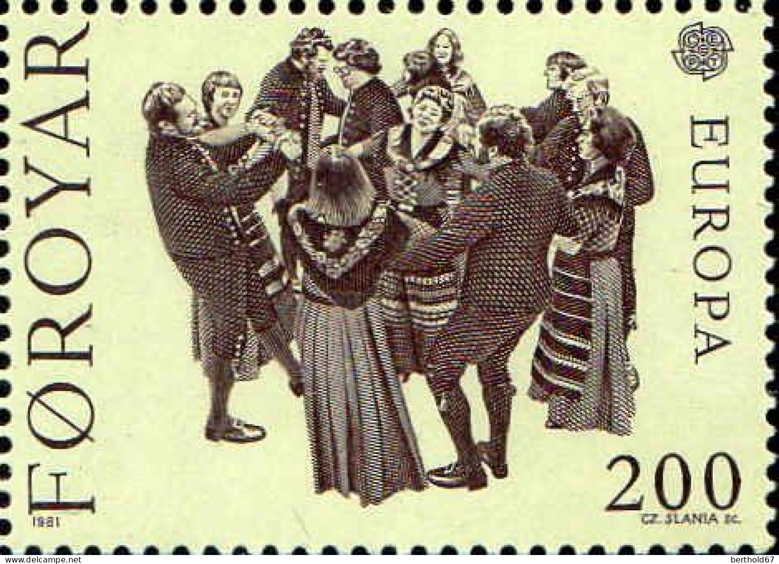 Feroe Poste N** Yv: 58 Mi:64 Europa Cept Danse Traditionnelle - Isole Faroer