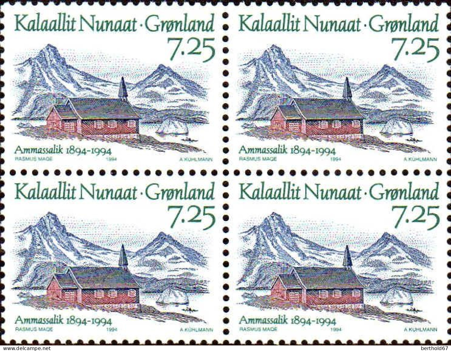 Groenland Poste N** Yv:235 Mi:245 Ammassalik Bloc De 4 - Unused Stamps