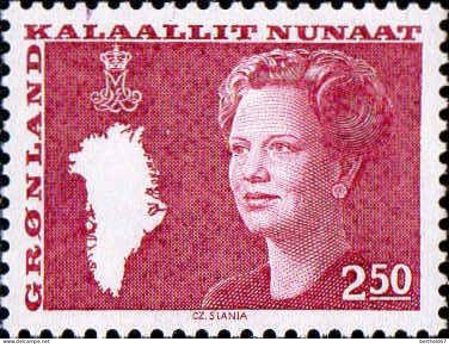 Groenland Poste N** Yv:129 Mi:141 Margrethe II Carte & Couronne - Neufs