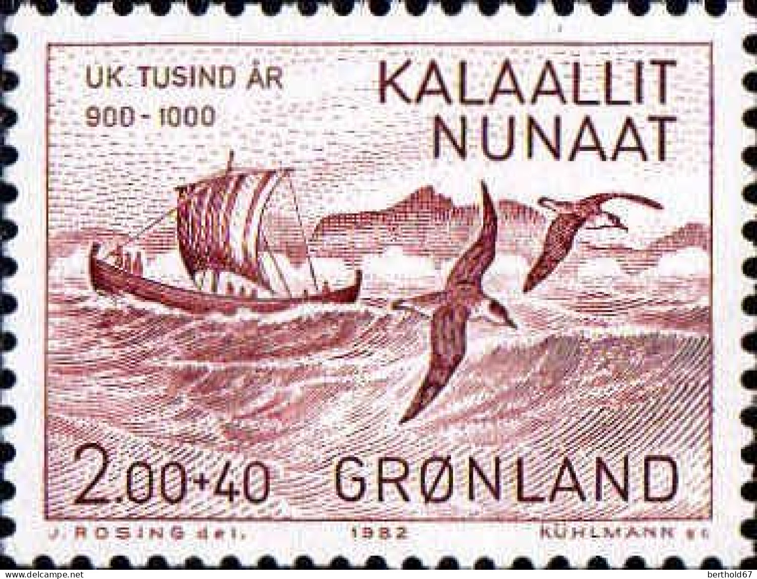 Groenland Poste N** Yv:125 Mi:137 Uk.Tusind år 900-1000 - Unused Stamps