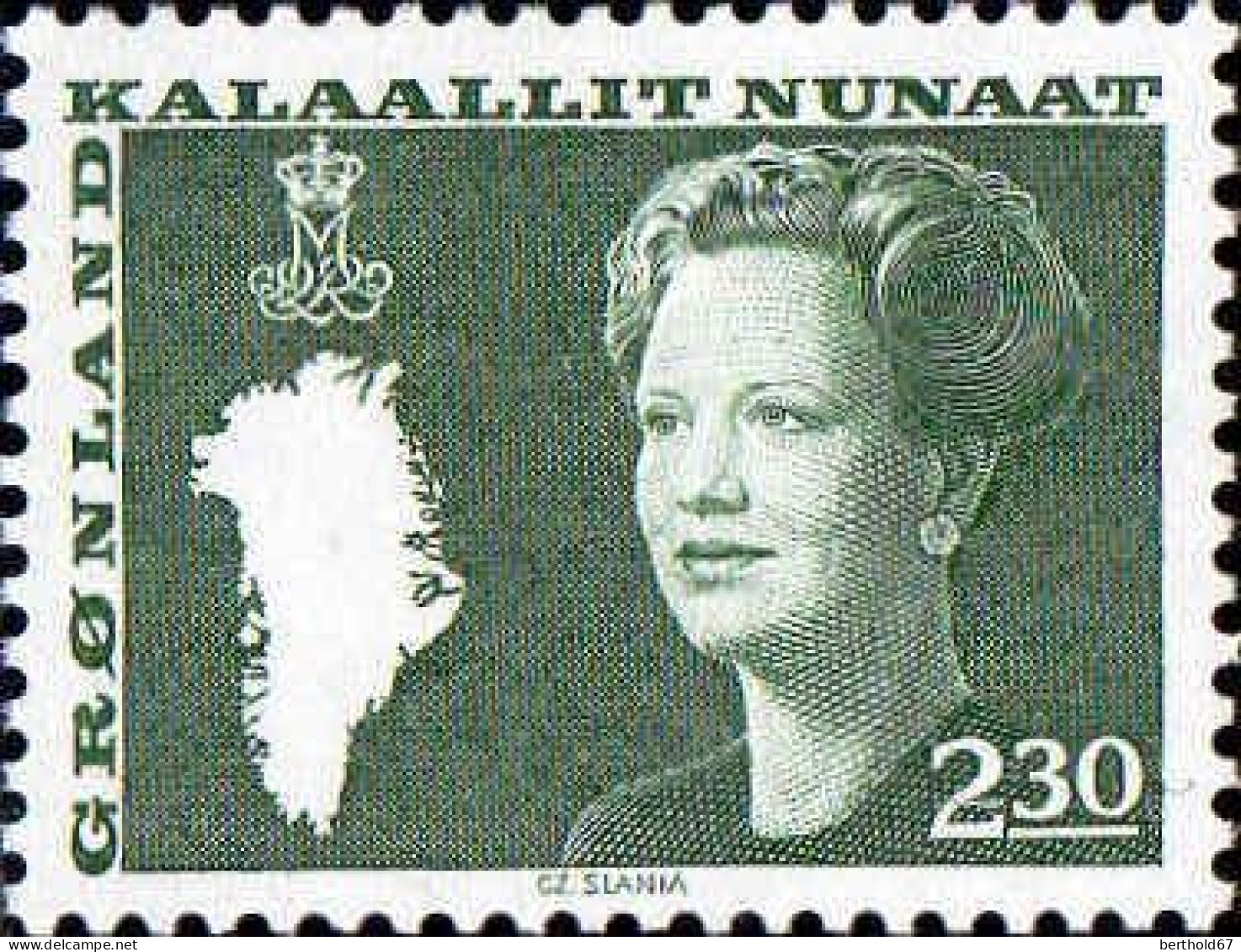 Groenland Poste N** Yv:115 Mi:127 Margrethe II Carte & Couronne - Neufs