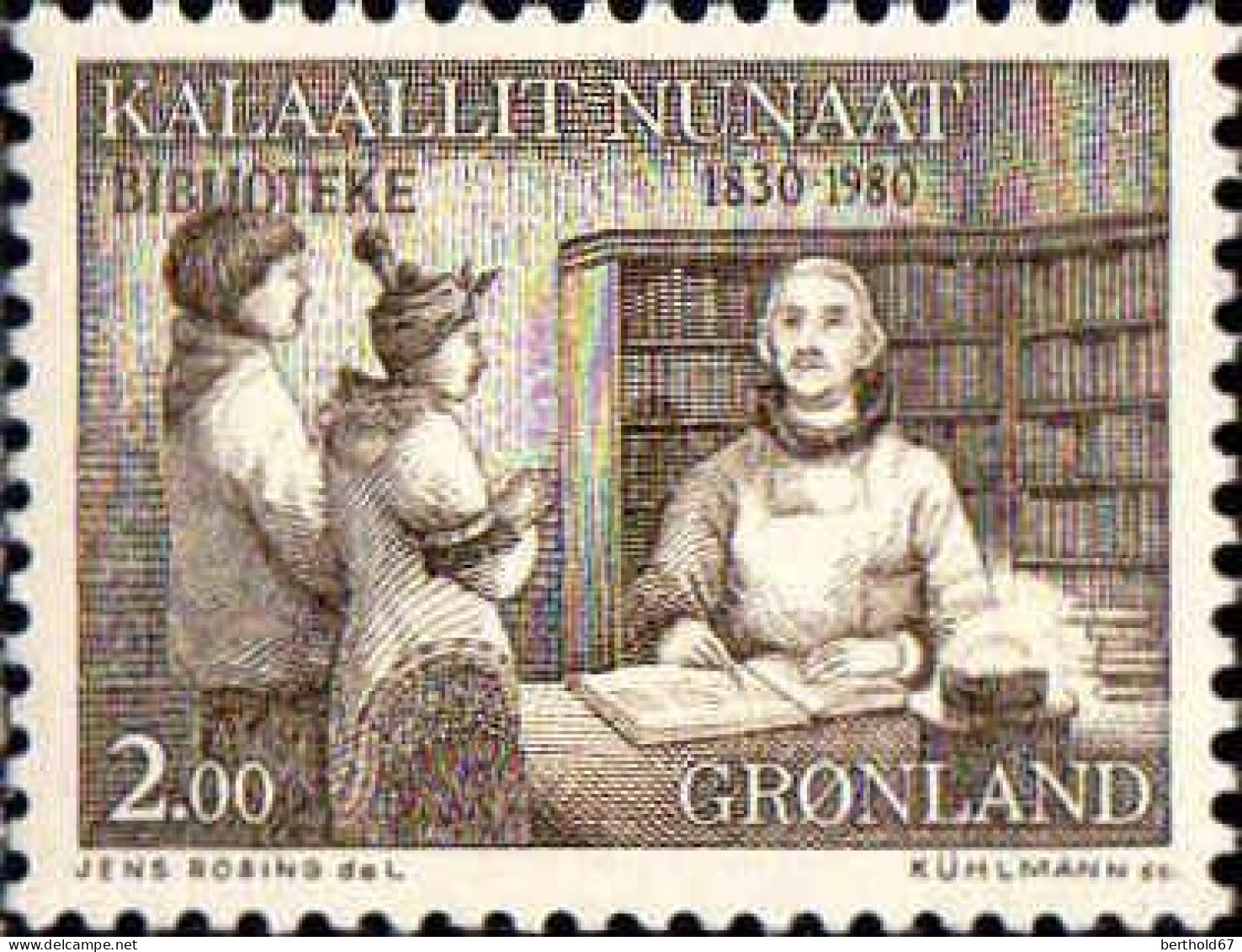 Groenland Poste N** Yv:111 Mi:123 Bibliothèque Du Groenland - Neufs