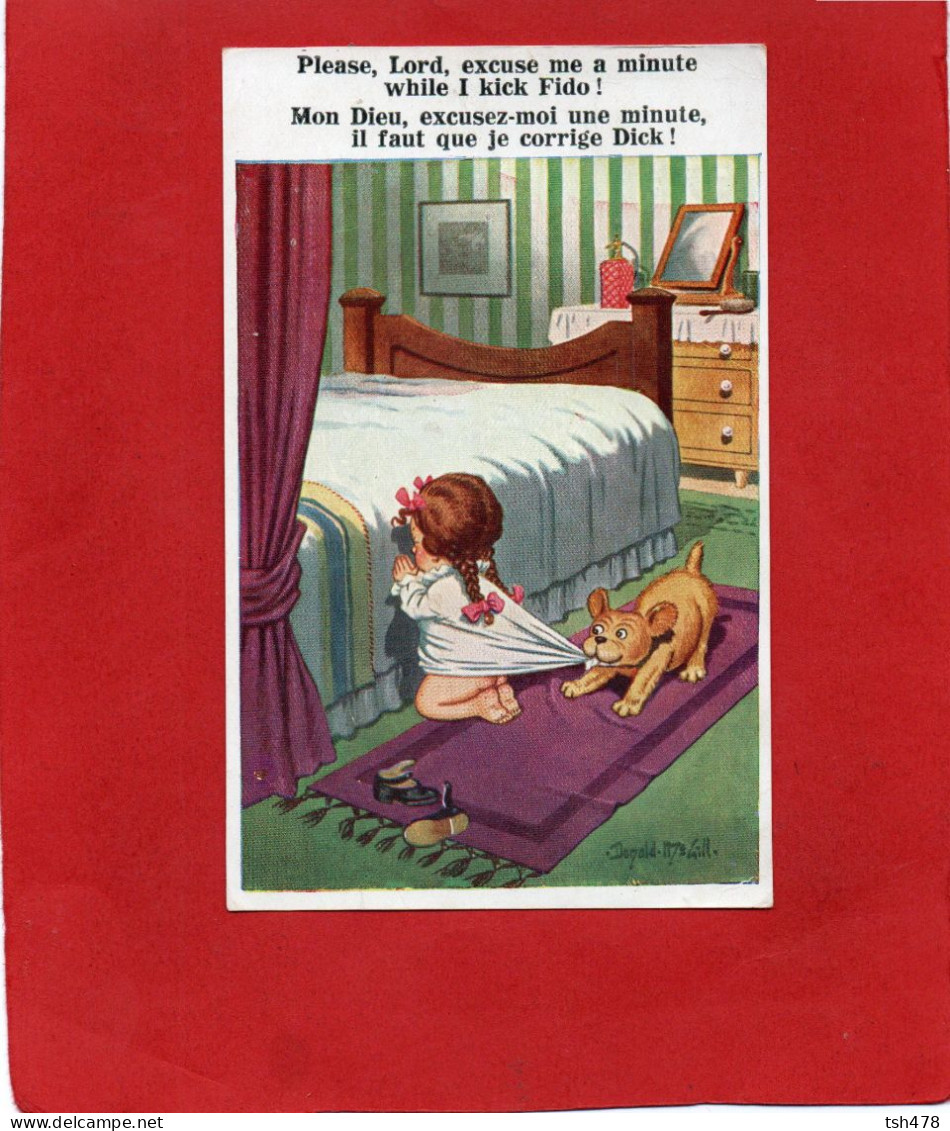 SERIE COMIQUE--" Please, Lord, Excuse Me A Minute While I Kick Fido !  "--illustration Mc. Gill, Donald---voir 2 Scans - Mc Gill, Donald