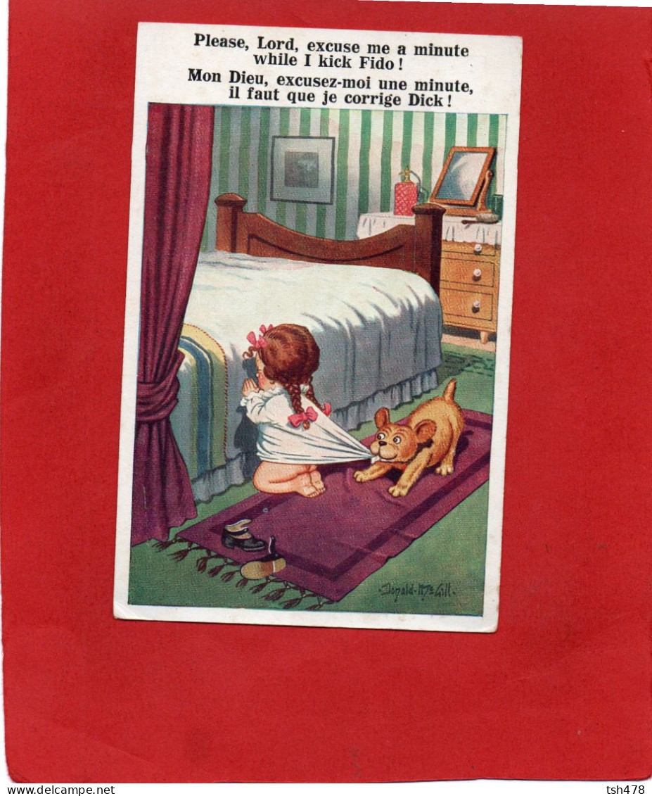 SERIE COMIQUE--" Please, Lord, Excuse Me A Minute While I Kick Fido !  "--illustration Mc. Gill, Donald---voir 2 Scans - Mc Gill, Donald