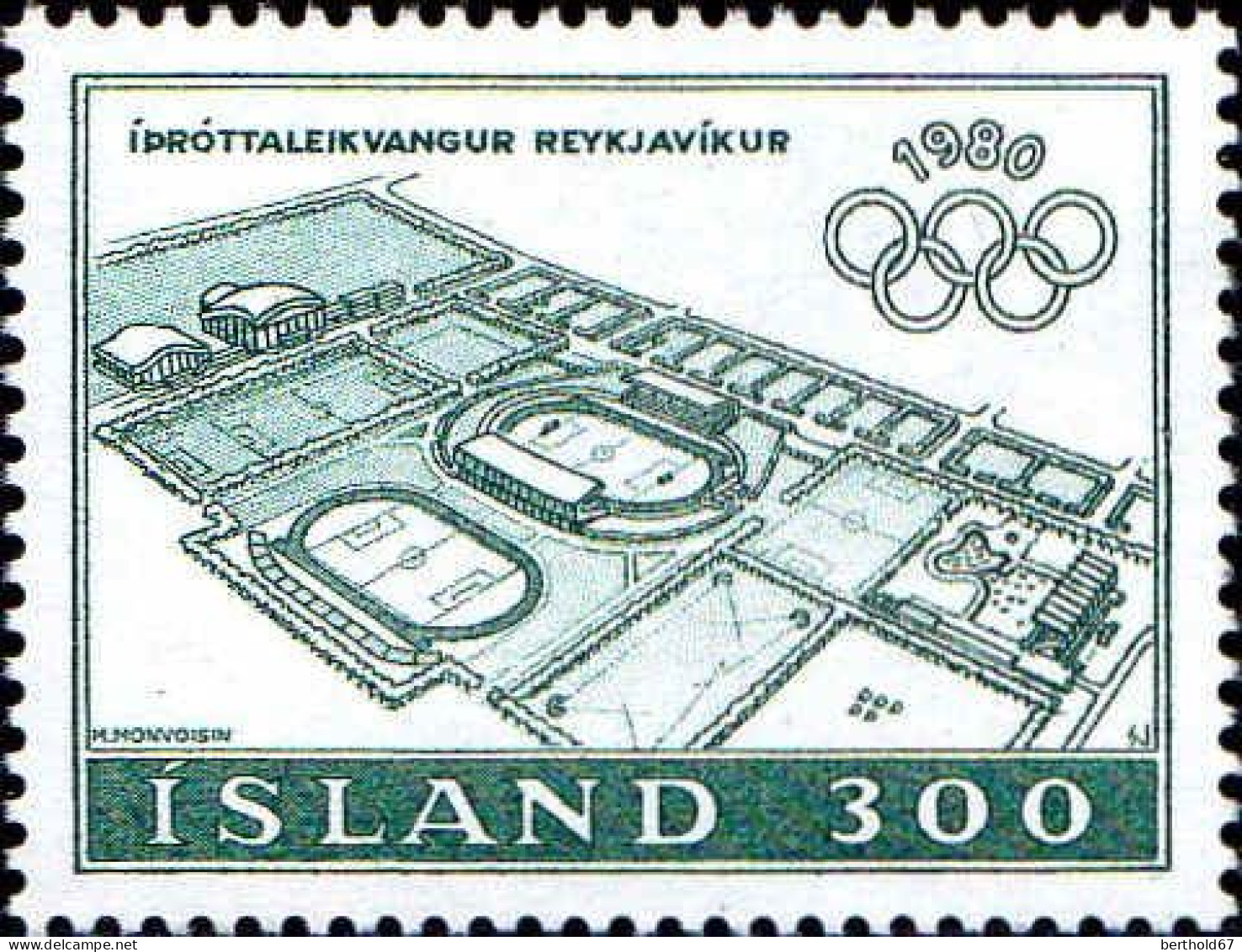 Islande Poste N** Yv:508 Mi:555 JO Moscou Iprottaleikvangur Reykjavikur - Neufs