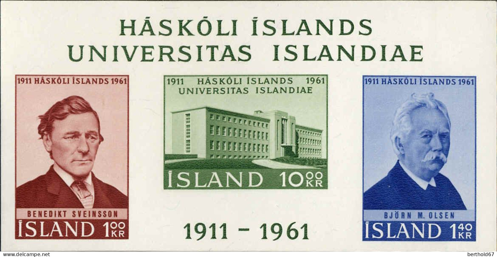 Islande Bloc N** Yv: 3 Mi:3 Cinquantenaire De L'Université - Blocks & Sheetlets