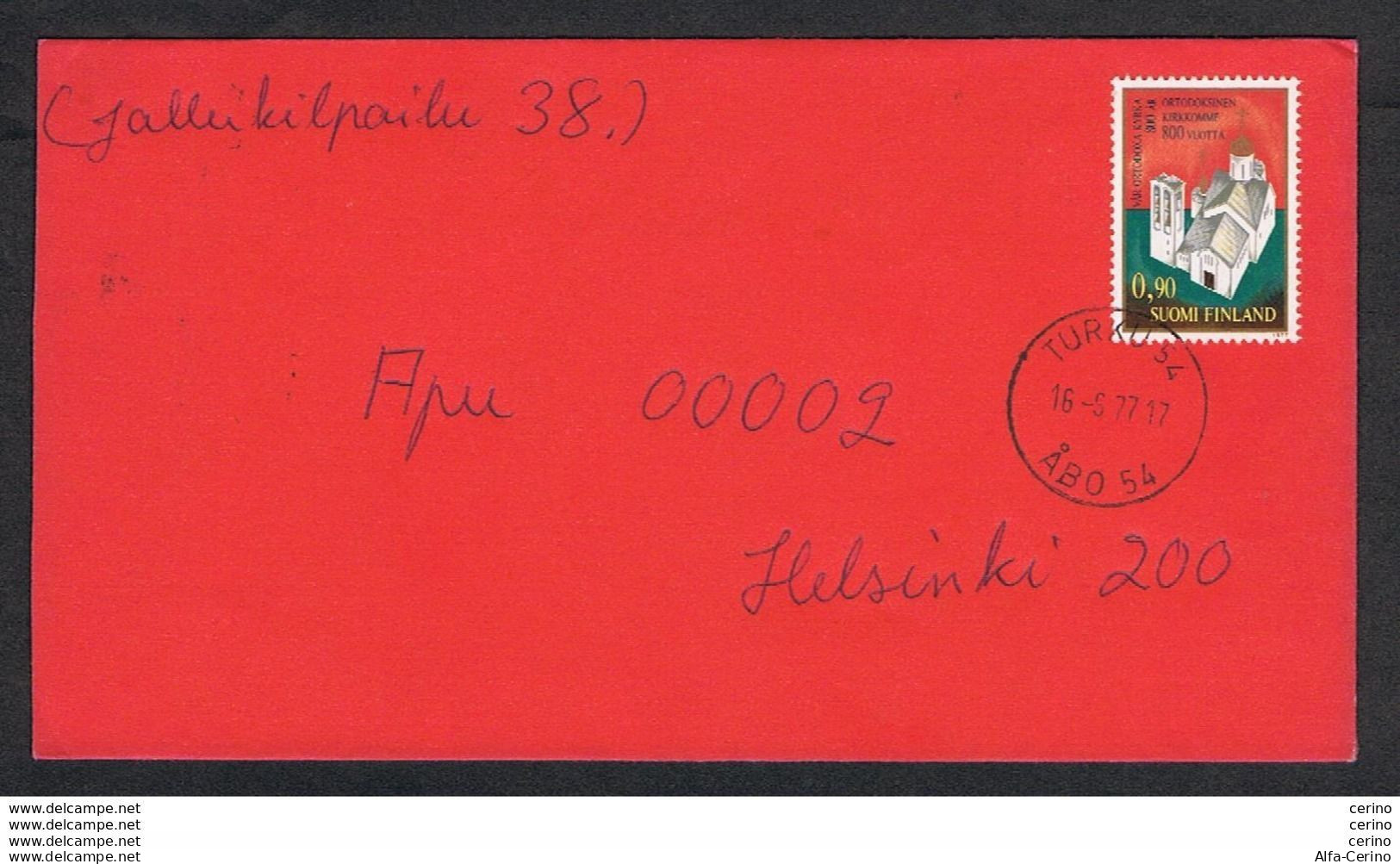 FINLAND: 1977  COVERT WITH 90 P. POLYCHROME (776) - TO INTERIOR - Lettres & Documents