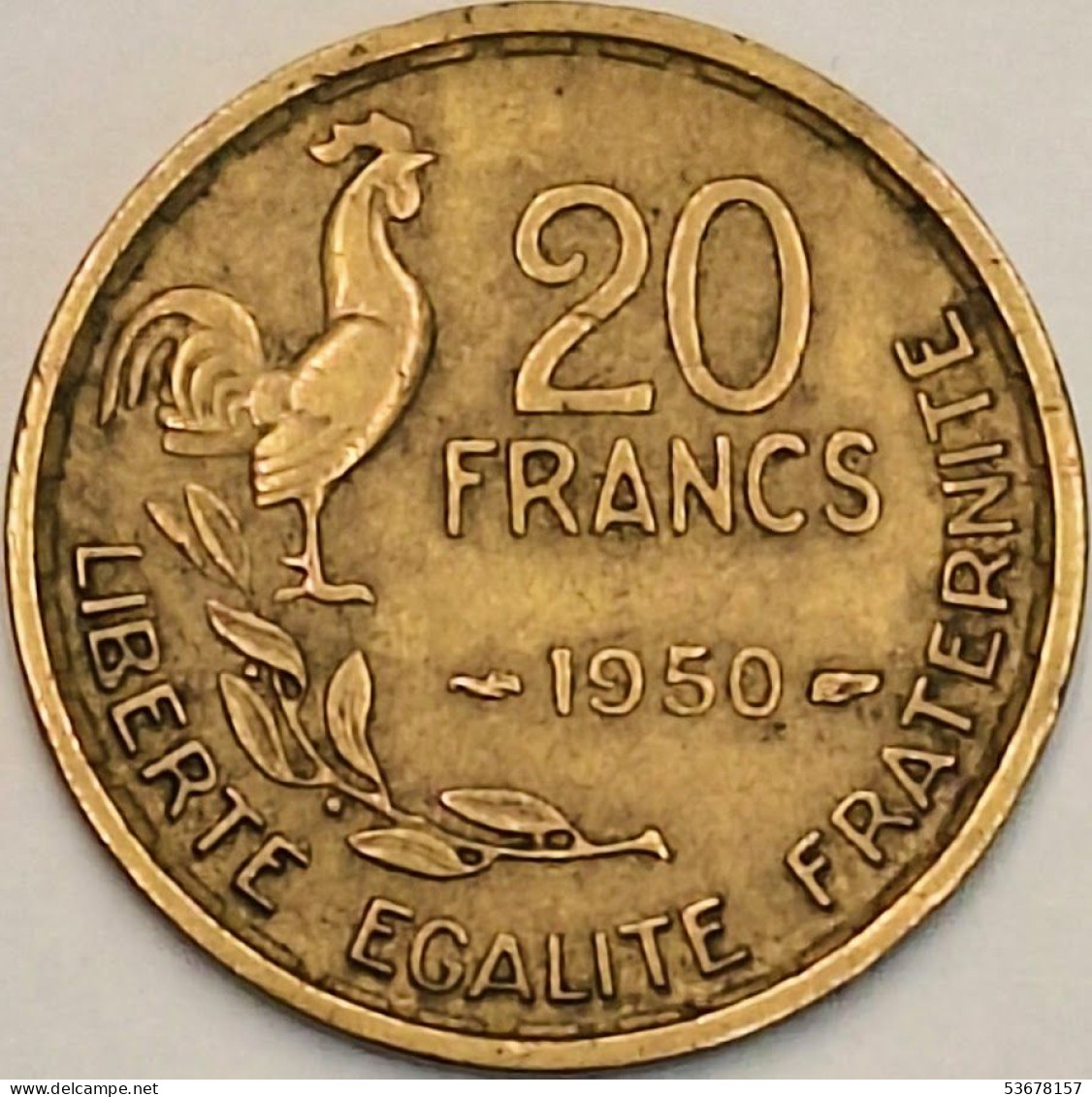 France - 20 Francs 1950 (4 Plumes), KM# 917.1 (#4155) - 20 Francs