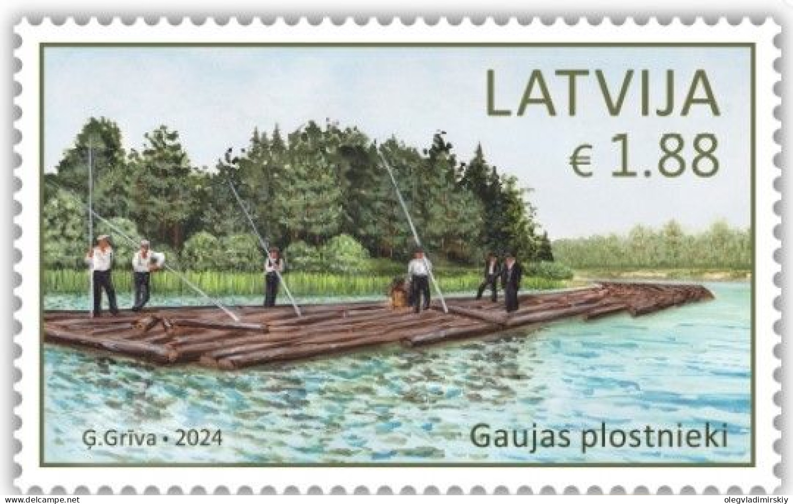 Latvia Lettland Lettonie 2024 Intangible Cultural Heritage Rafters Of Gauja Stamp MNH - Costumes