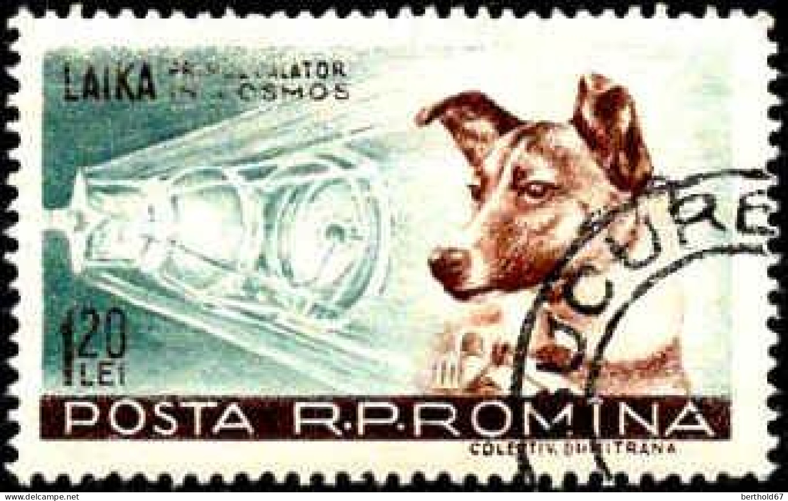 Roumanie Poste Obl Yv:1150/1151 La Chienne Laika (TB Cachet Rond) - Oblitérés