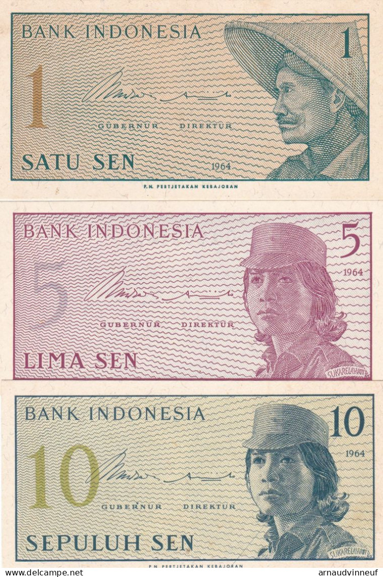 INDONESIE LOT DE 3 BILLETS - Indonesia