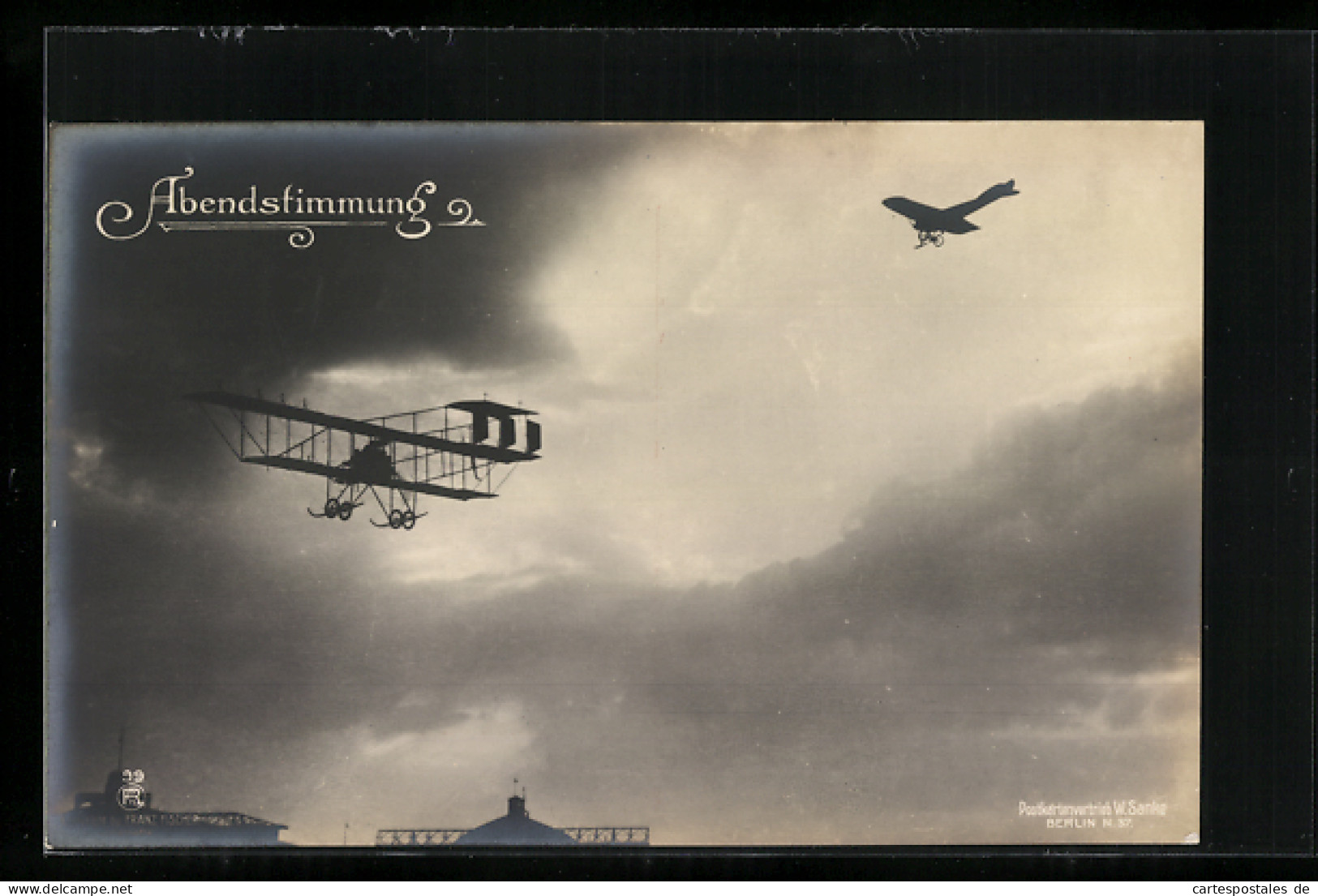 Foto-AK Sanke-Nr. 99, Abendstimmung, Flugzeuge Im Gegenlicht  - 1914-1918: 1ère Guerre