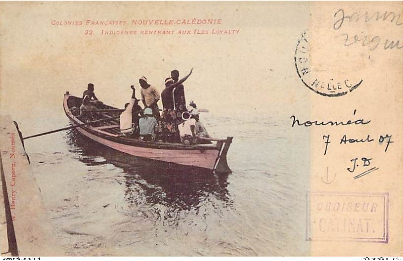 Nouvelle Calédonie - Indigènes Rentrant Aux îles Loyalty - Colorisé - Barque - Animé - Carte Postale Ancienne - Nieuw-Caledonië