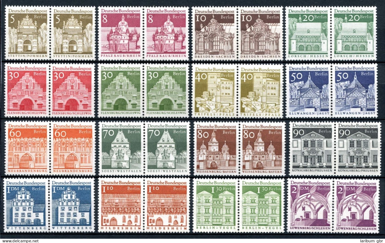 Berlin DS 270-285 Postfrisch Große Bauwerke Paare Komplett #JE866 - Andere & Zonder Classificatie