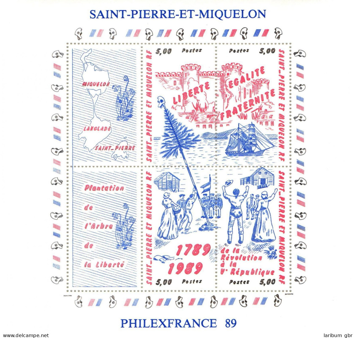 St. Pierre Et Miquelon Block 2 Mit 575-578 Postfrisch Franz. Revolution #IB119 - Other & Unclassified