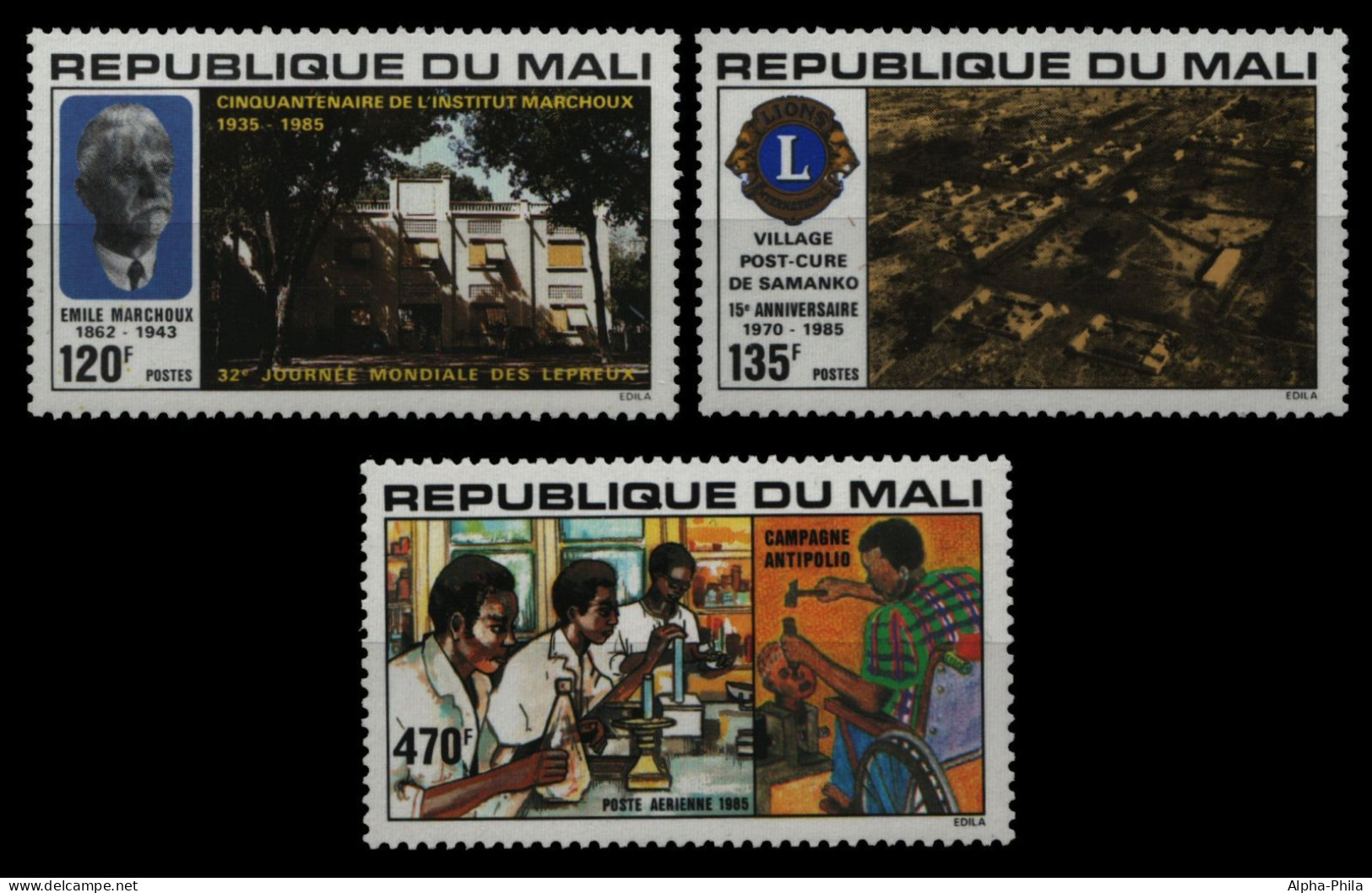 Mali 1985 - Mi-Nr. 1042-1044 ** - MNH - Gesundheit / Health - Mali (1959-...)