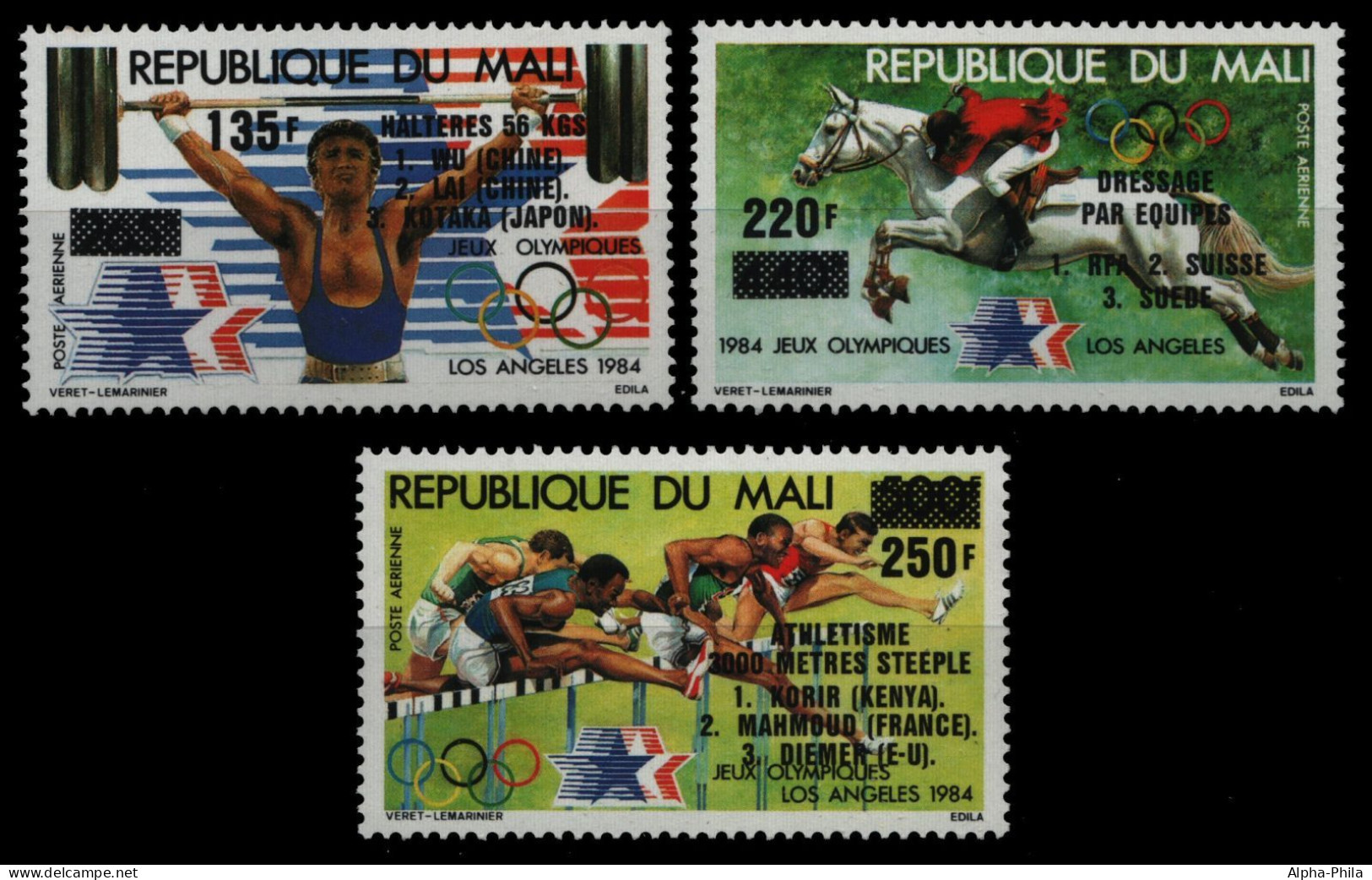 Mali 1984 - Mi-Nr. 1020-1022 ** - MNH - Olympia Los Angeles - Mali (1959-...)