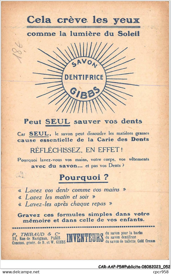 CAR-AAPP5-0359 - PUBLICITE - Les Animaux De "gibbs" - L'autriche - Publicité