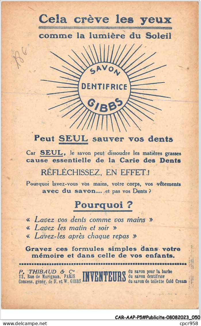 CAR-AAPP5-0358 - PUBLICITE - Les Animaux De "gibbs" - Au Jardin Des Plantes - L'ours - Publicité