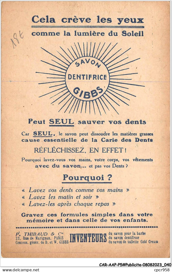 CAR-AAPP5-0353 - PUBLICITE - Les Animaux De "gibbs" - L'aigle - Publicité