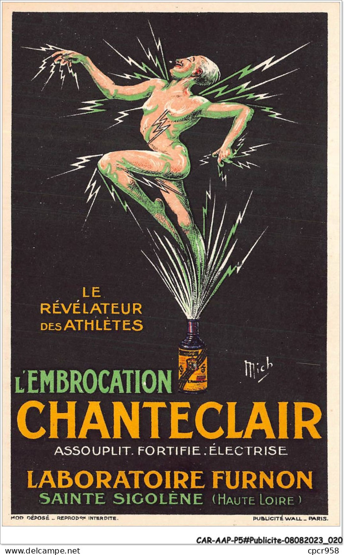 CAR-AAPP5-0343 - PUBLICITE - L'embrocation Chanteclair - Le Révélateur Des Athlètes - Publicité