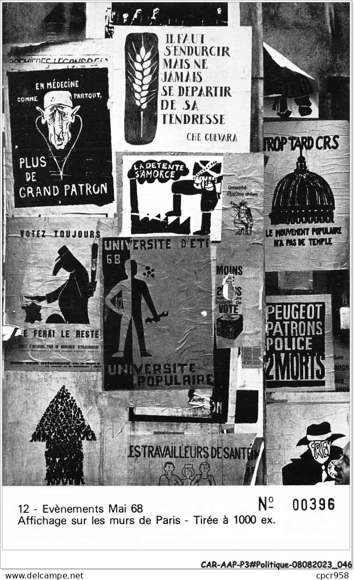 CAR-AAPP3-0190 - POLITIQUE - Evènements Mai 68 - Affichage Sur Les Murs De Paris - Evènements