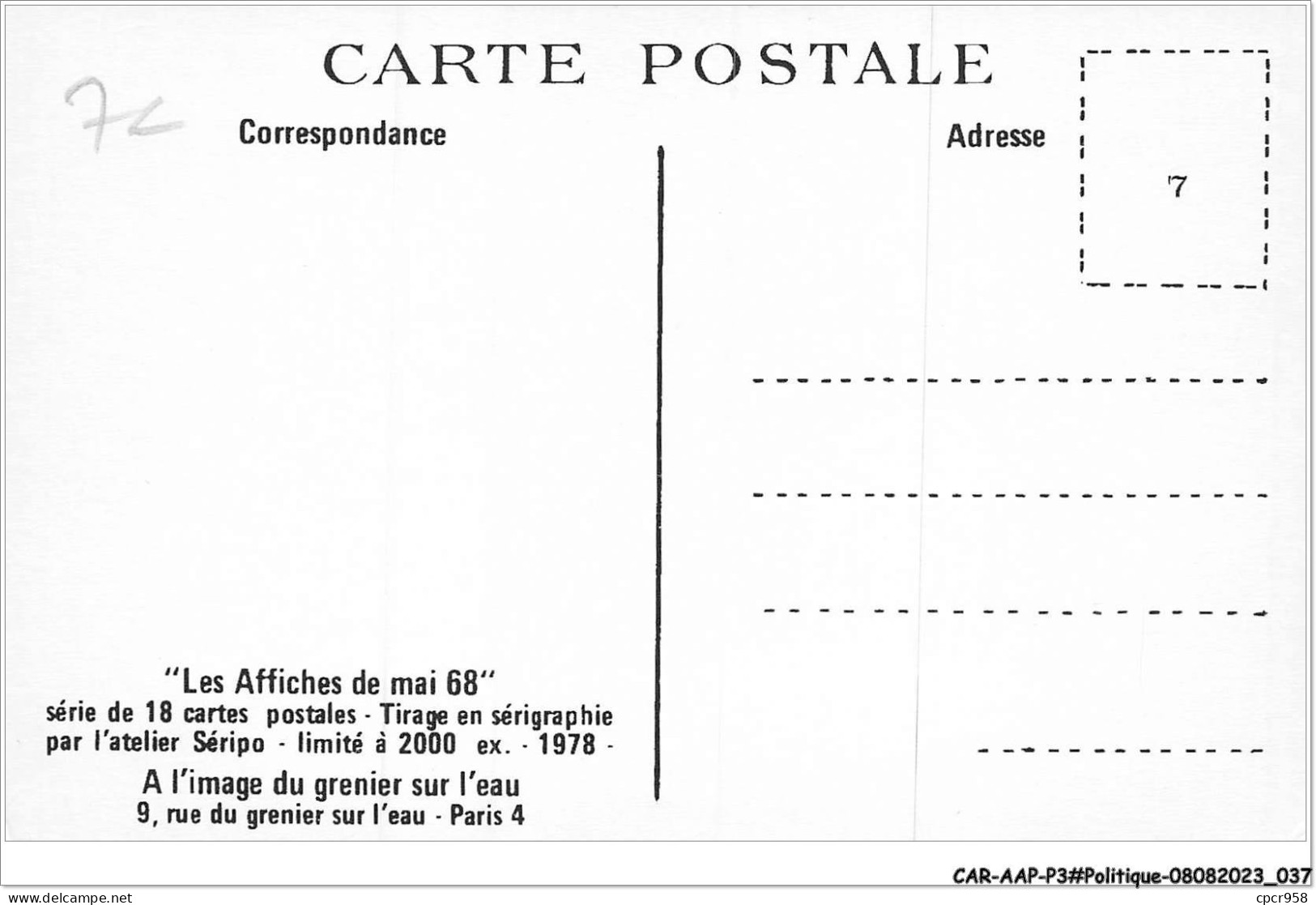 CAR-AAPP3-0185 - POLITIQUE - Les Affiches De Mai 68 - La Chienlit C'est Lui - Politieke Partijen & Verkiezingen