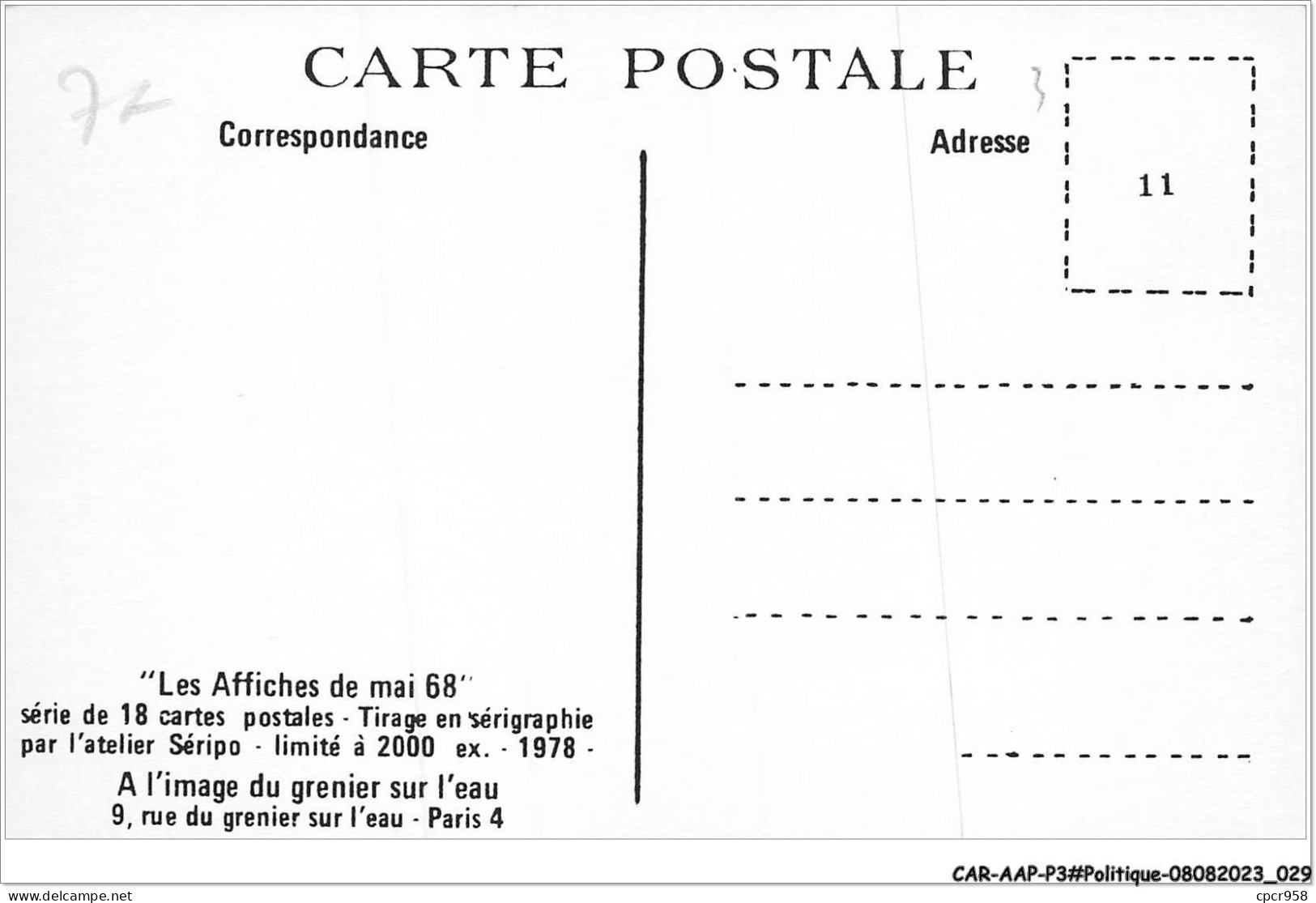 CAR-AAPP3-0181 - POLITIQUE - Les Affiches De Mai 68 - Nous Sommes Tous Indésirables - Politieke Partijen & Verkiezingen