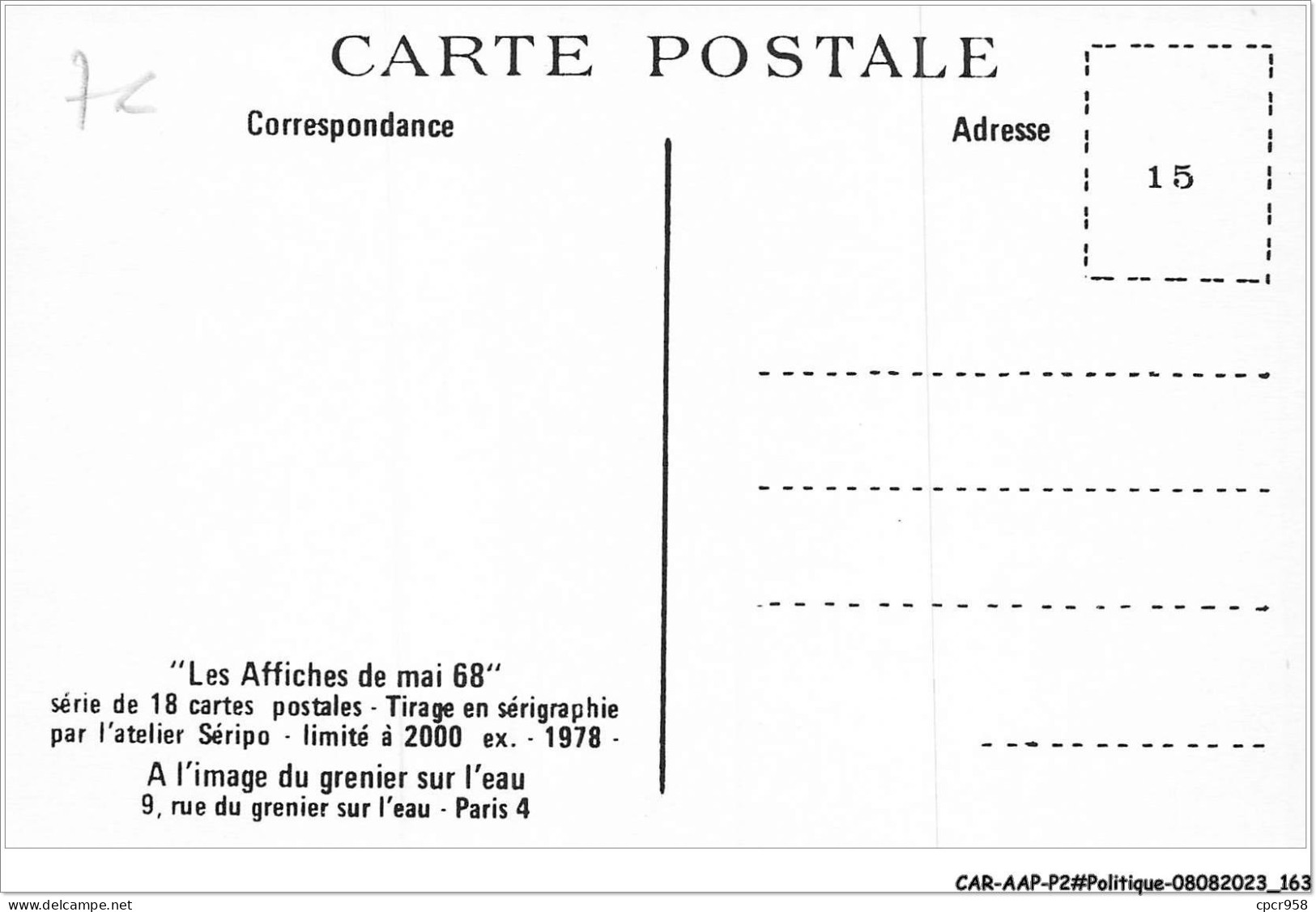 CAR-AAPP2-0164 - POLITIQUE - Les Affiches De Mai 68 - On Vous Intoxique - Politieke Partijen & Verkiezingen