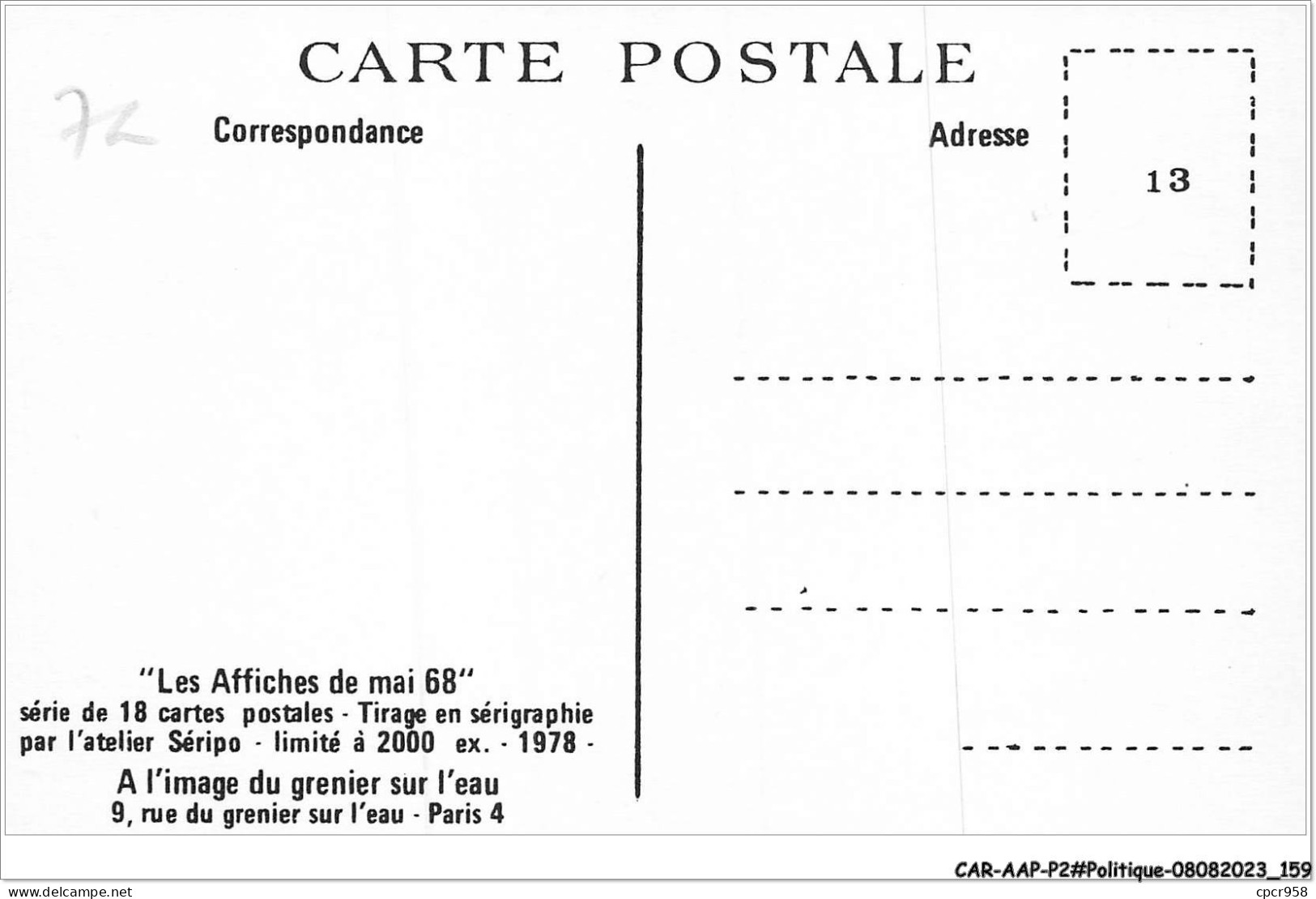 CAR-AAPP2-0162 - POLITIQUE - Les Affiches De Mai 68 - Votez Toujours - Je Ferai Le Reste - Politieke Partijen & Verkiezingen