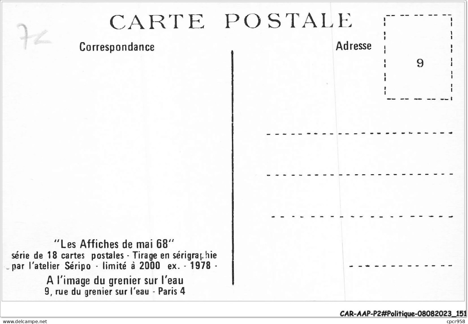 CAR-AAPP2-0158 - POLITIQUE - Les Affiches De Mai 68 - Peut-il Nous Coffrer Tous - Partiti Politici & Elezioni