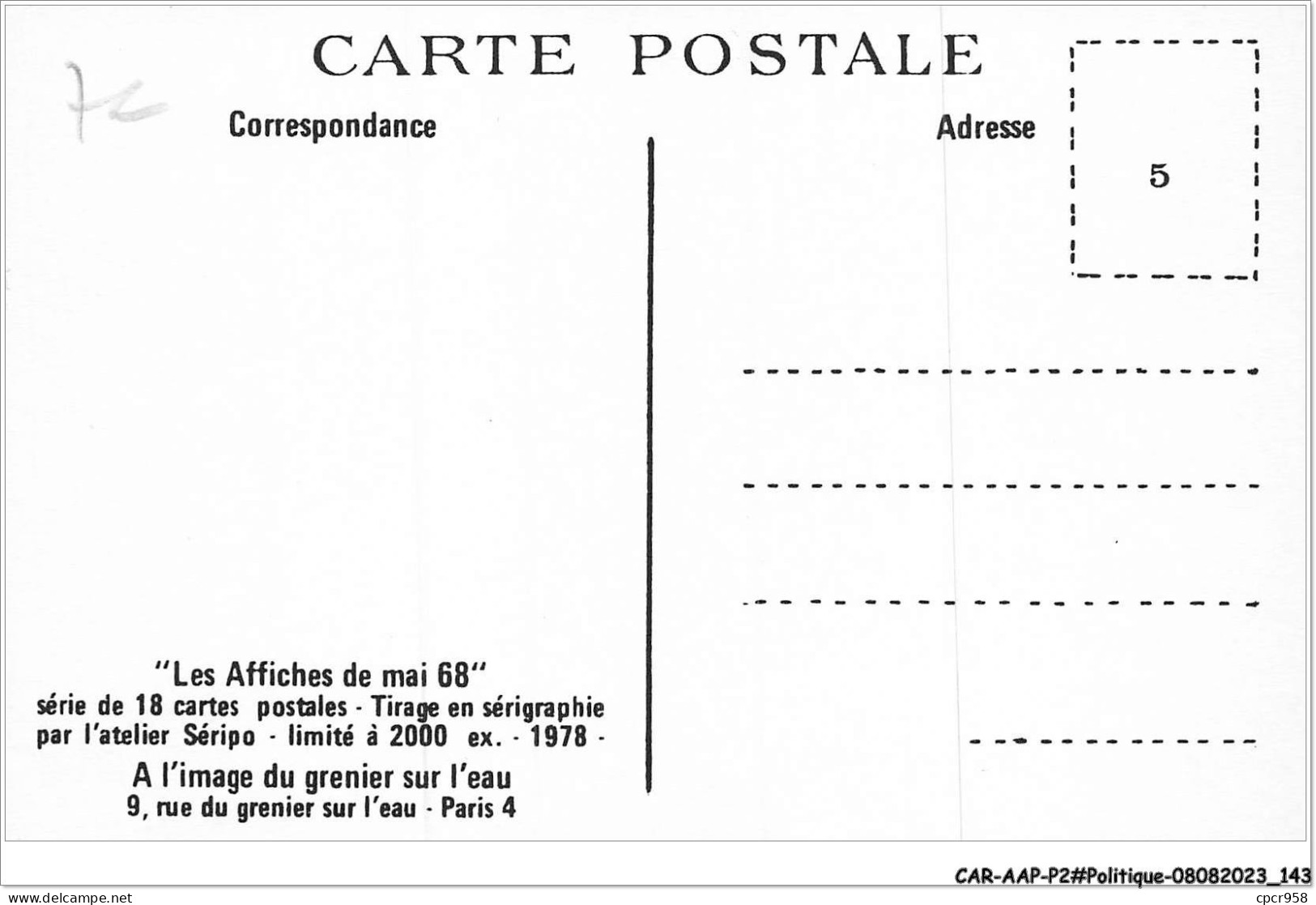 CAR-AAPP2-0154 - POLITIQUE - Les Affiches De Mai 68 - Moins De 21 Ans Voicivotre Bulletin De Vote - Partis Politiques & élections